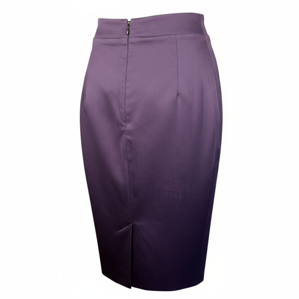 Cavalli Class Purple Cotton Midi Pencil Skirt UK 10