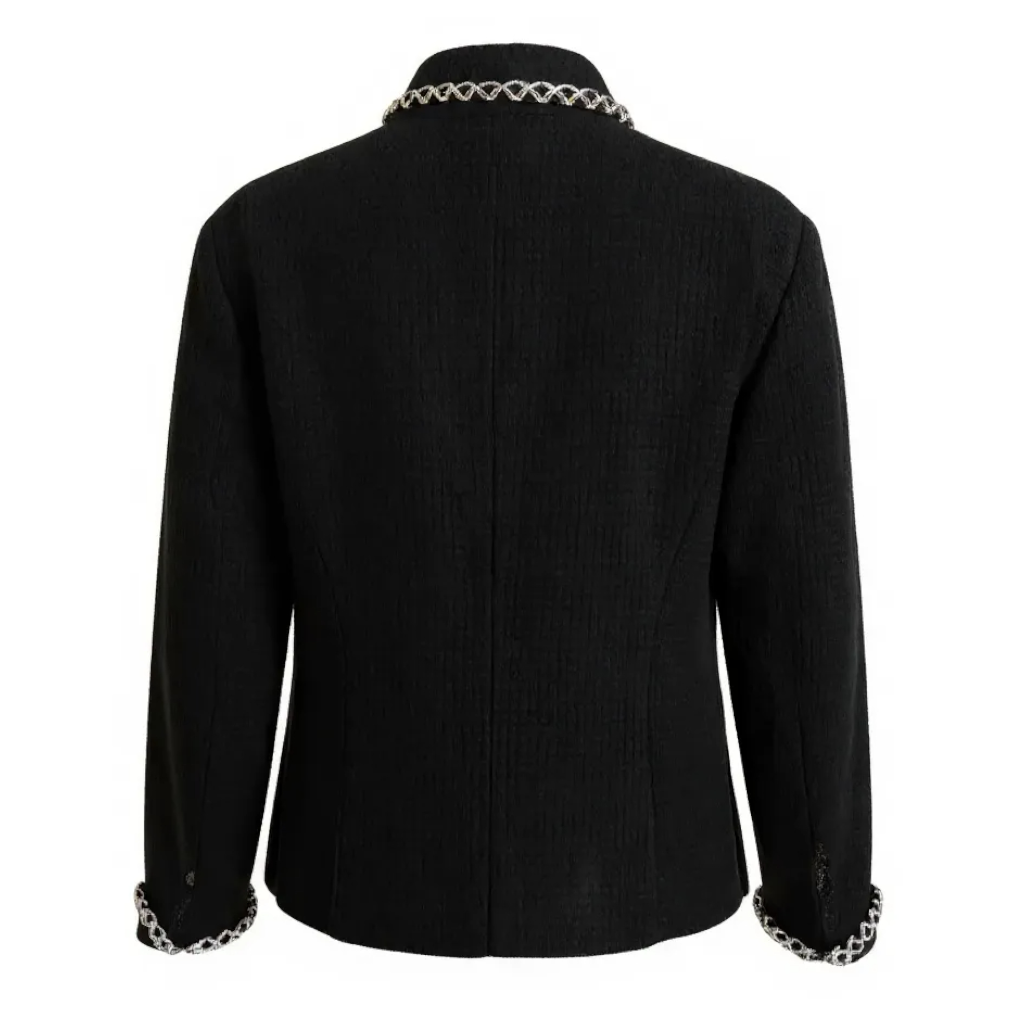Caroline Charles London Black Tweed Jacket UK 14