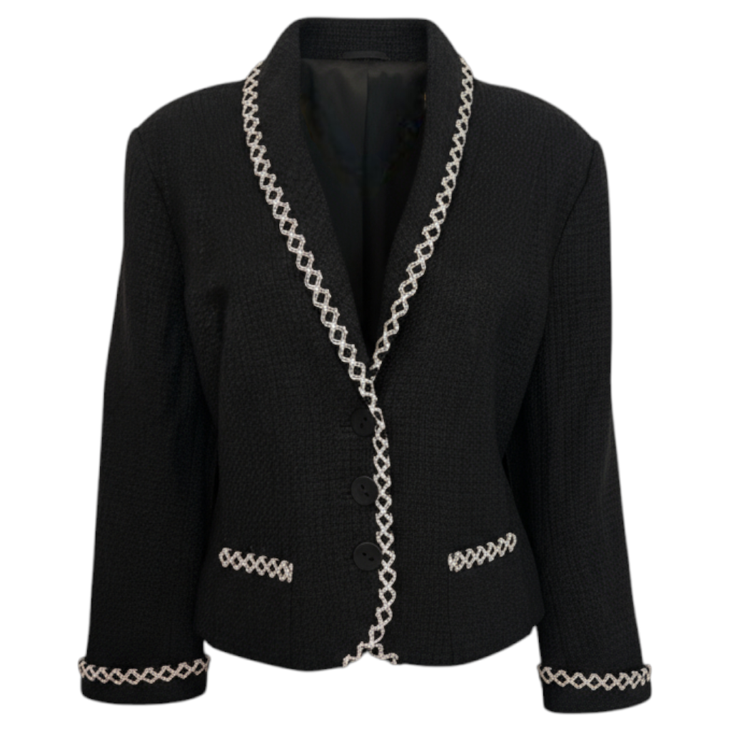 Caroline Charles London Black Tweed Jacket UK 14