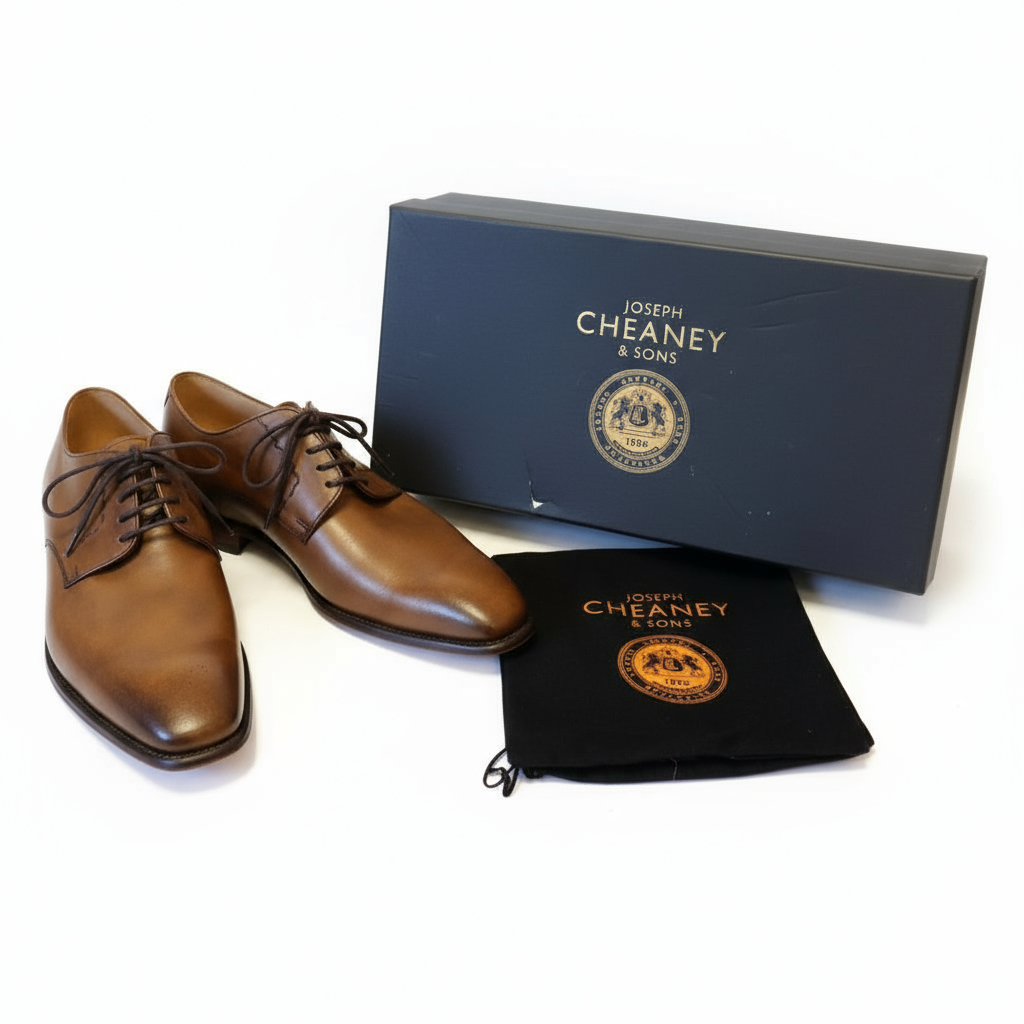 Joseph Cheaney Mens Aiden Mahogany Leather Derby Shoes UK 9.5/10F