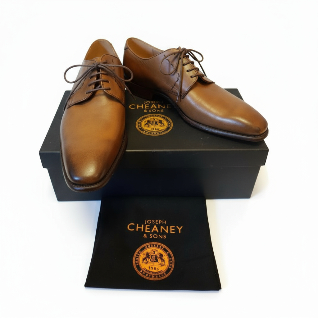 Joseph Cheaney Mens Aiden Mahogany Leather Derby Shoes UK 9.5/10F