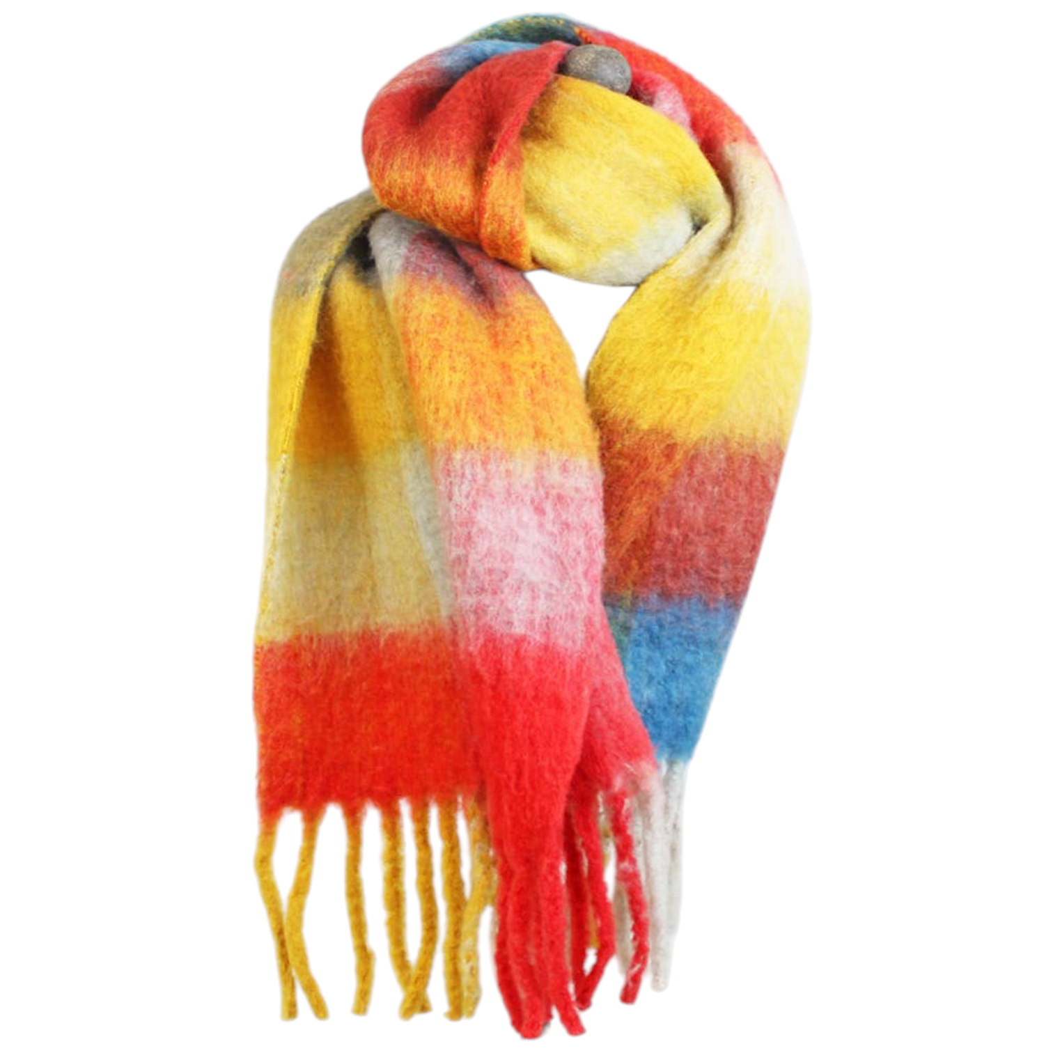 SOFT RECYCLED POLYESTER SCARF (40 x 180cm) - RED MULTI