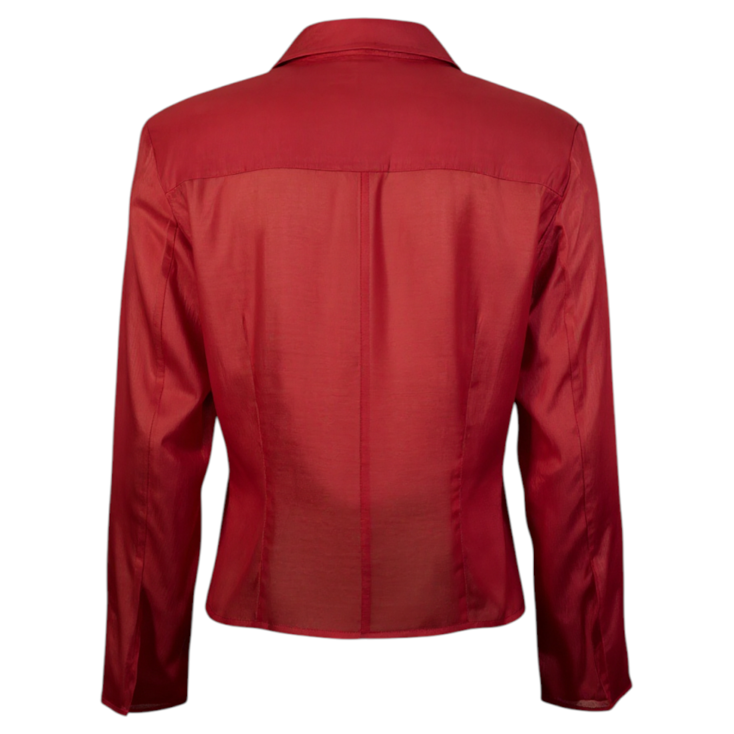 Etro Blood Red Silk Long Sleeve Shirt UK 10