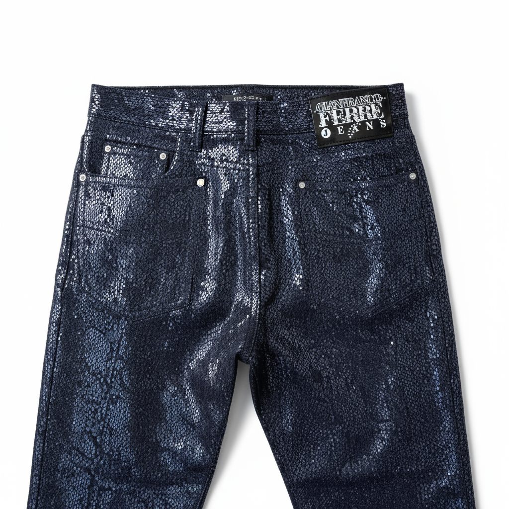 Gianfranco Ferre Jeans Vintage Navy Snake Print Trousers Size 29