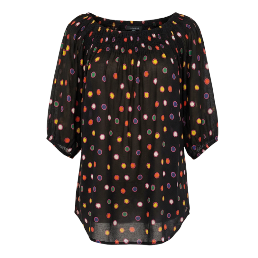 French Connection Multi Coloured Spotted Smock Top UK 8