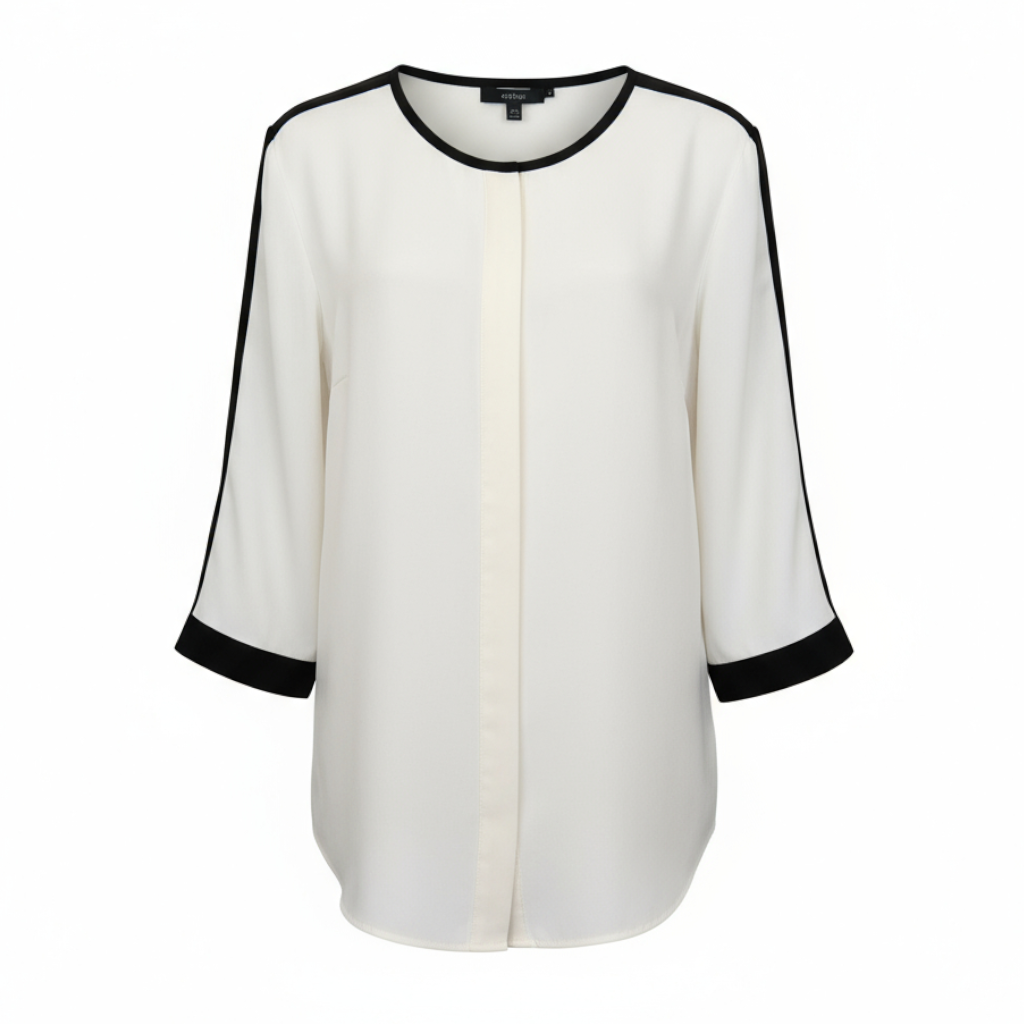 Gerry Weber Ivory & Black Chiffon Blouse UK 16