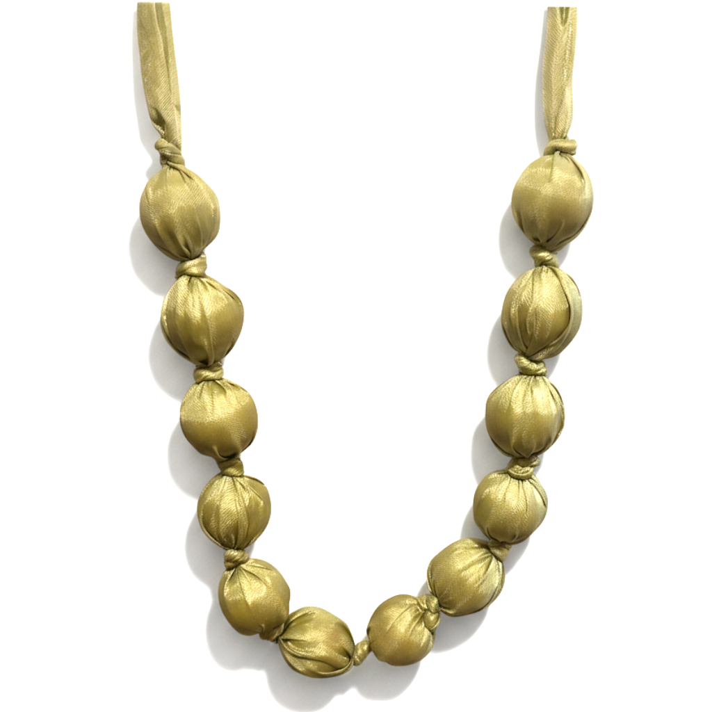 Lime Green Silk Bead Necklace