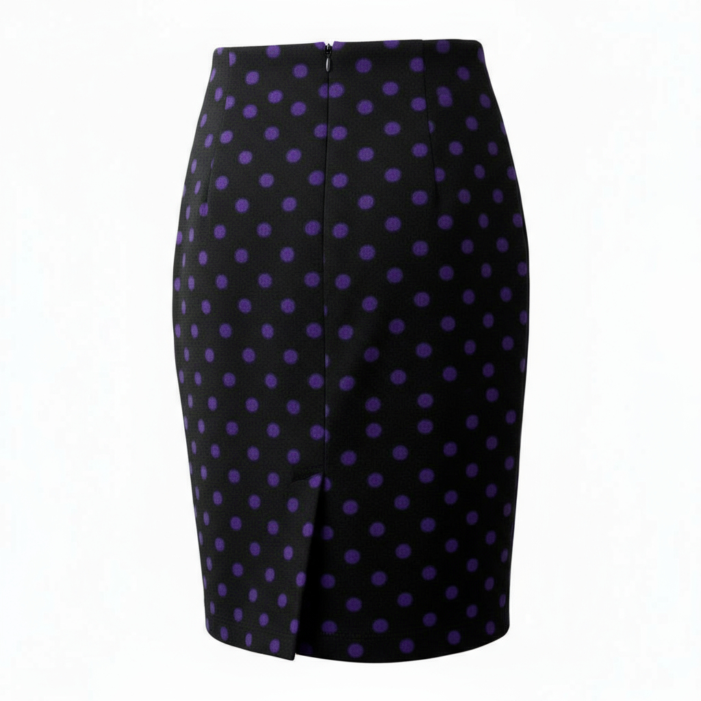 Hobbs Black & Purple Polka Dot Mini Skirt UK 10