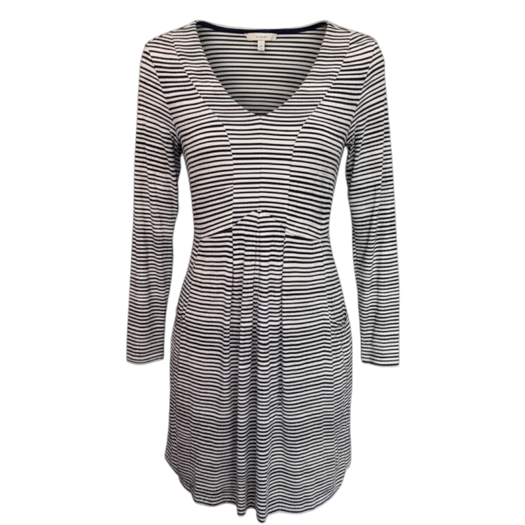 Joules Lizzie Navy Ivory Striped Jersey Dress UK 10