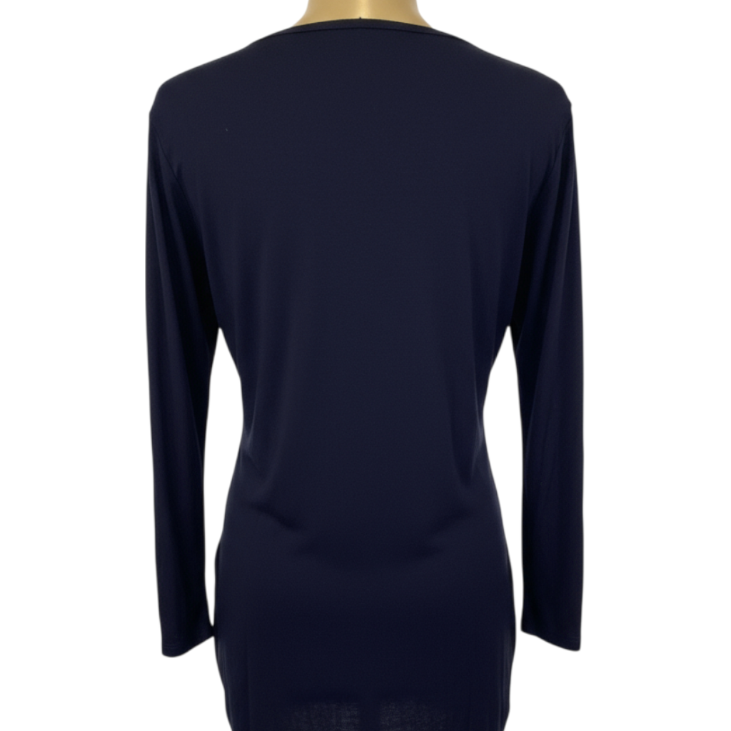 Kapalua Navy Jersey Cowl Neck Top UK 12/14