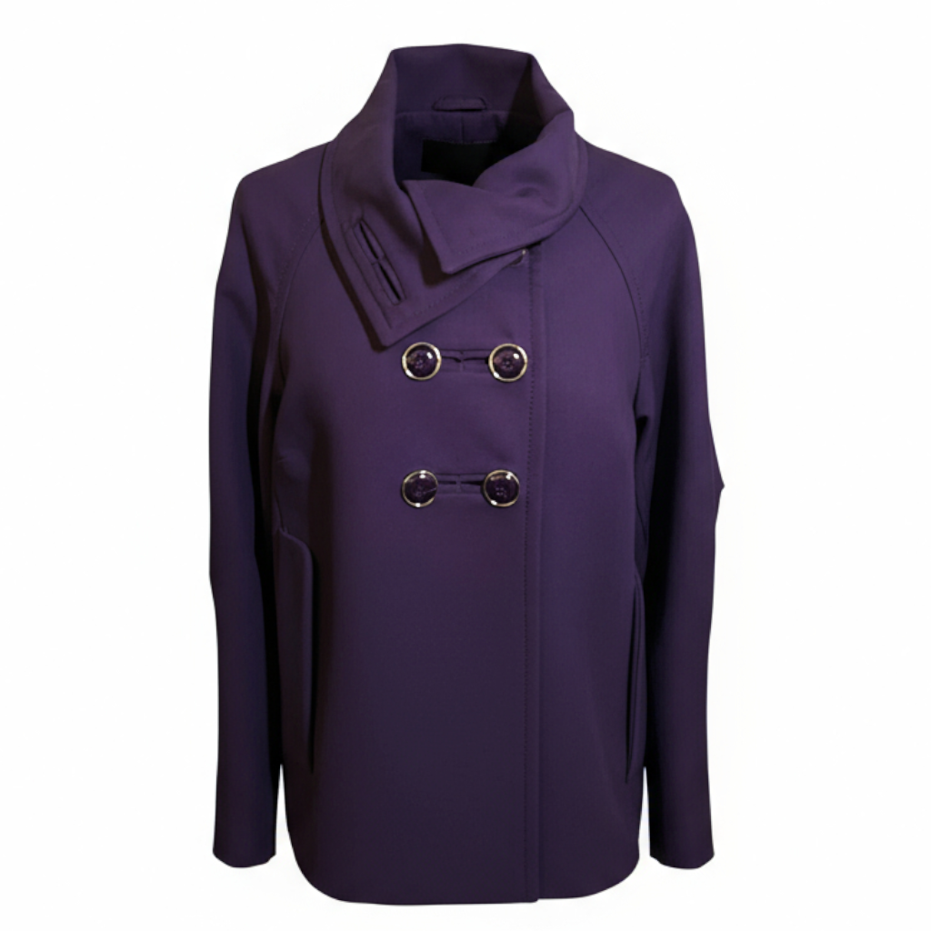 Karen Millen Purple Double Breasted Wool Jacket UK 14