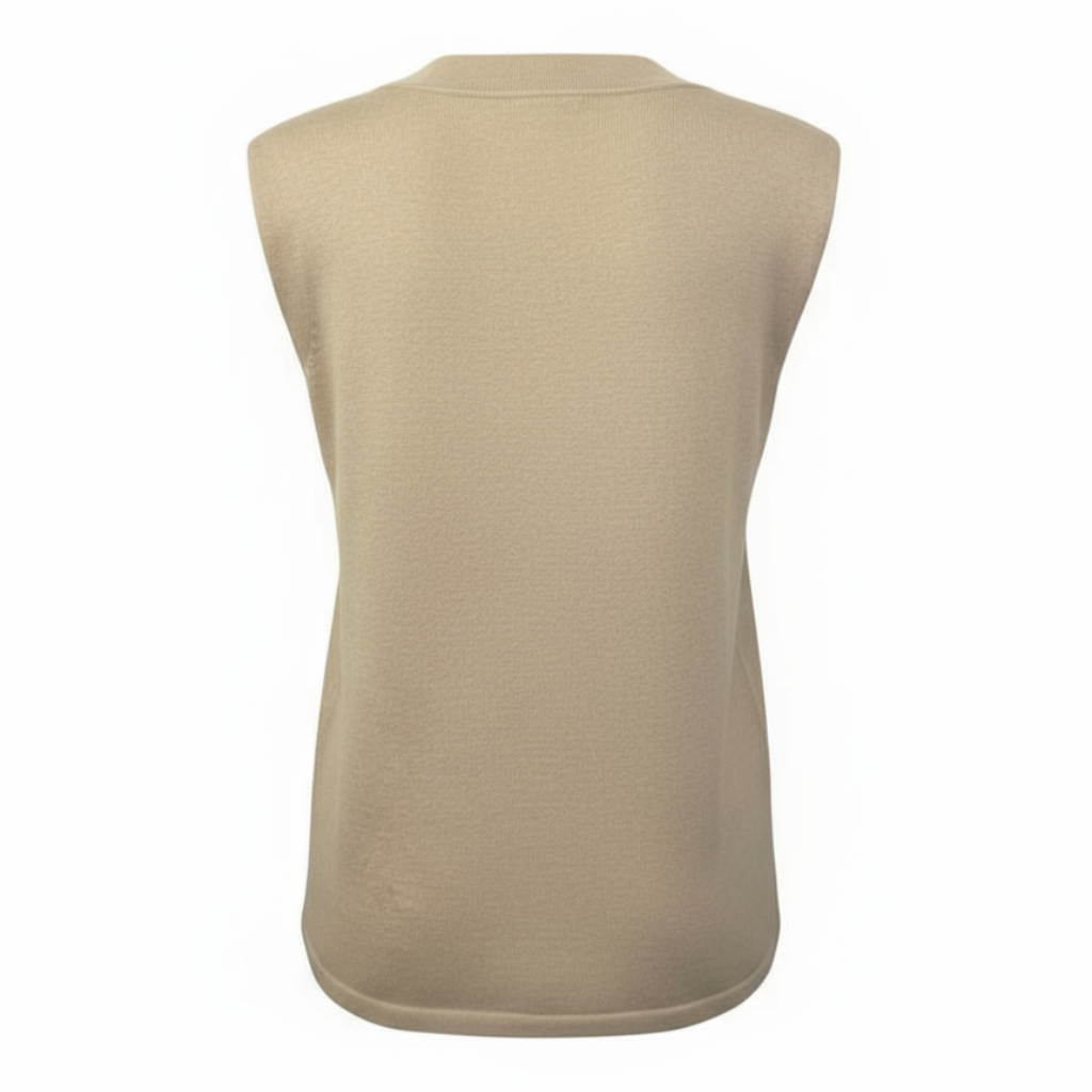 Lamberto Losani Oatmeal Cotton Cashmere Top UK 18