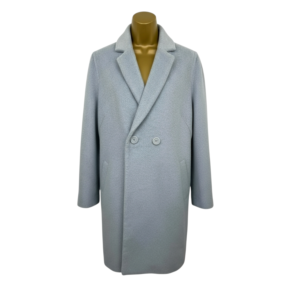 Laura Ashley Duck Egg Blue Short Pile Furry Coat UK 12