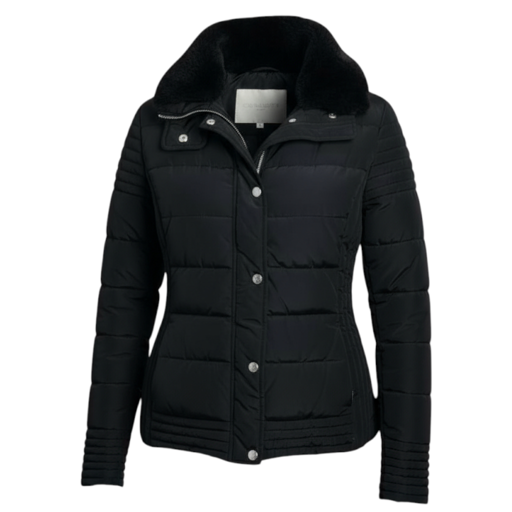 New Look Black Quilted Fur Collared Puffer Jacket UK 12