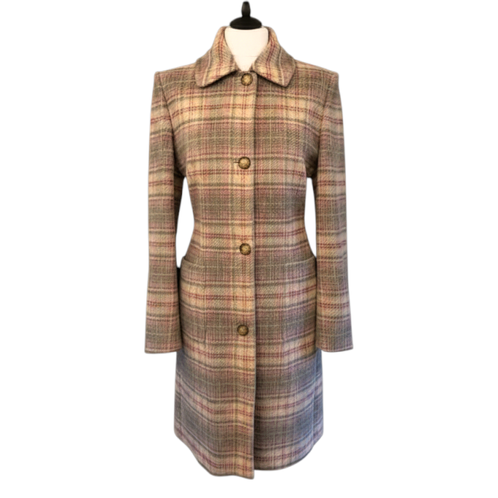 Paul Costelloe Dressage Vintage Wool Mix Tweed Pea Coat  UK 10
