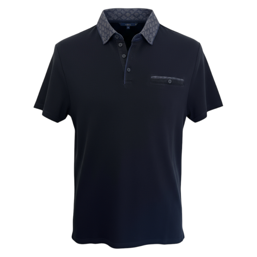 River Island Navy Cotton Polo Shirt Size Small