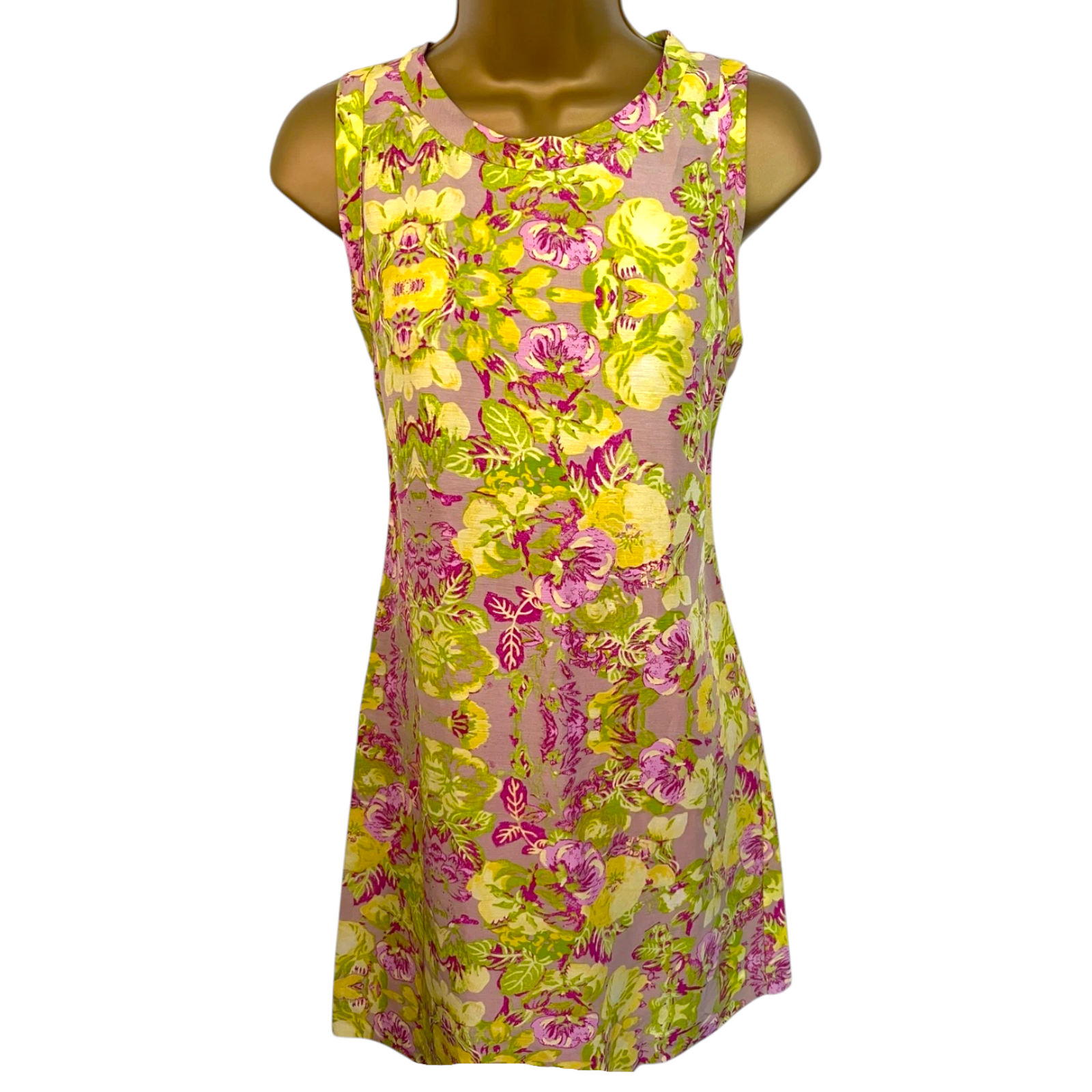 Maje Vintage Multi Linen Silk Cut Out Back Dress UK 10