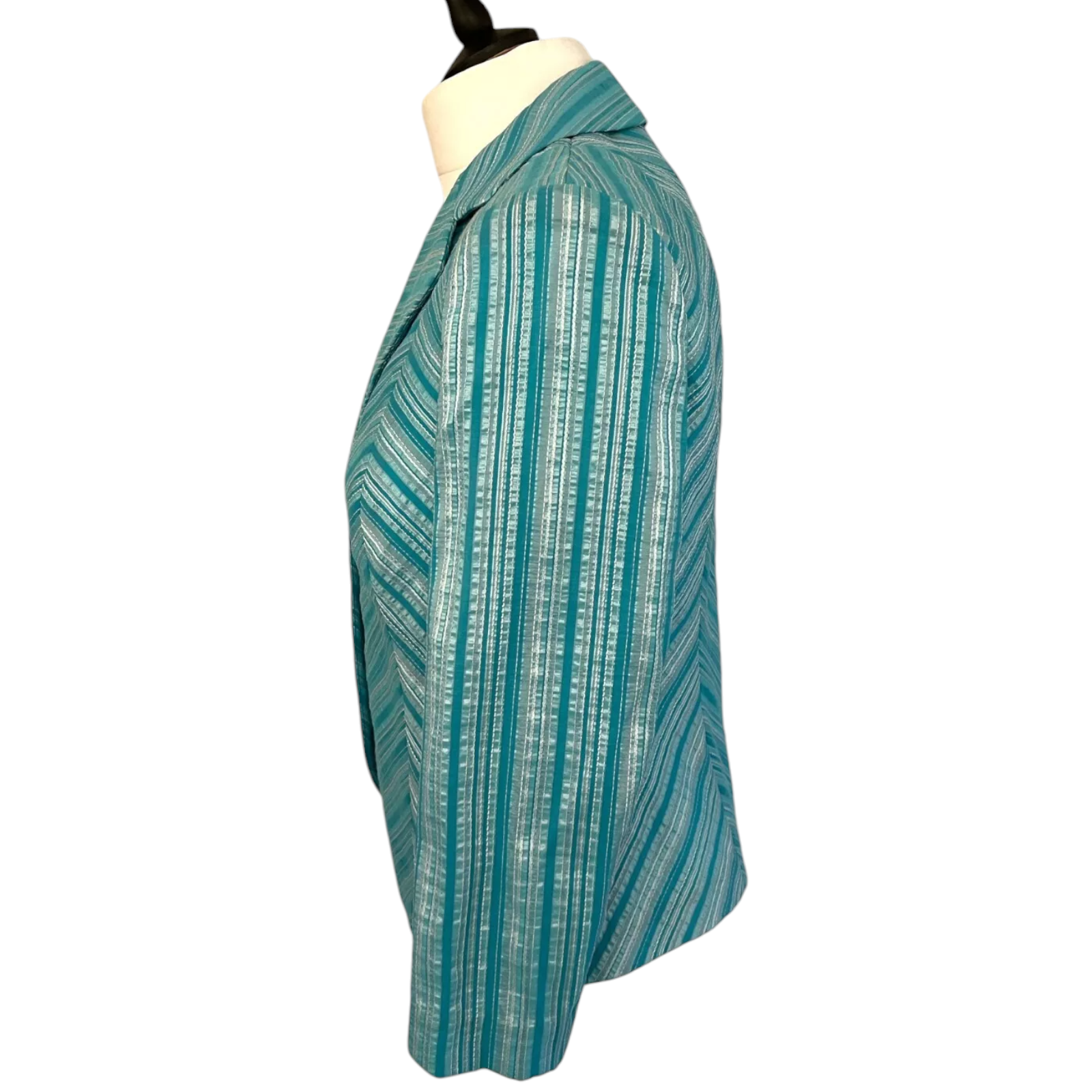 Country Casuals Turquoise Striped Summer Jacket UK 10
