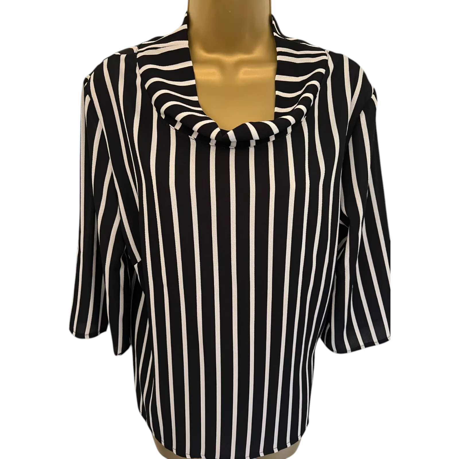 James Lakeland Black & Ivory Striped Top UK 12