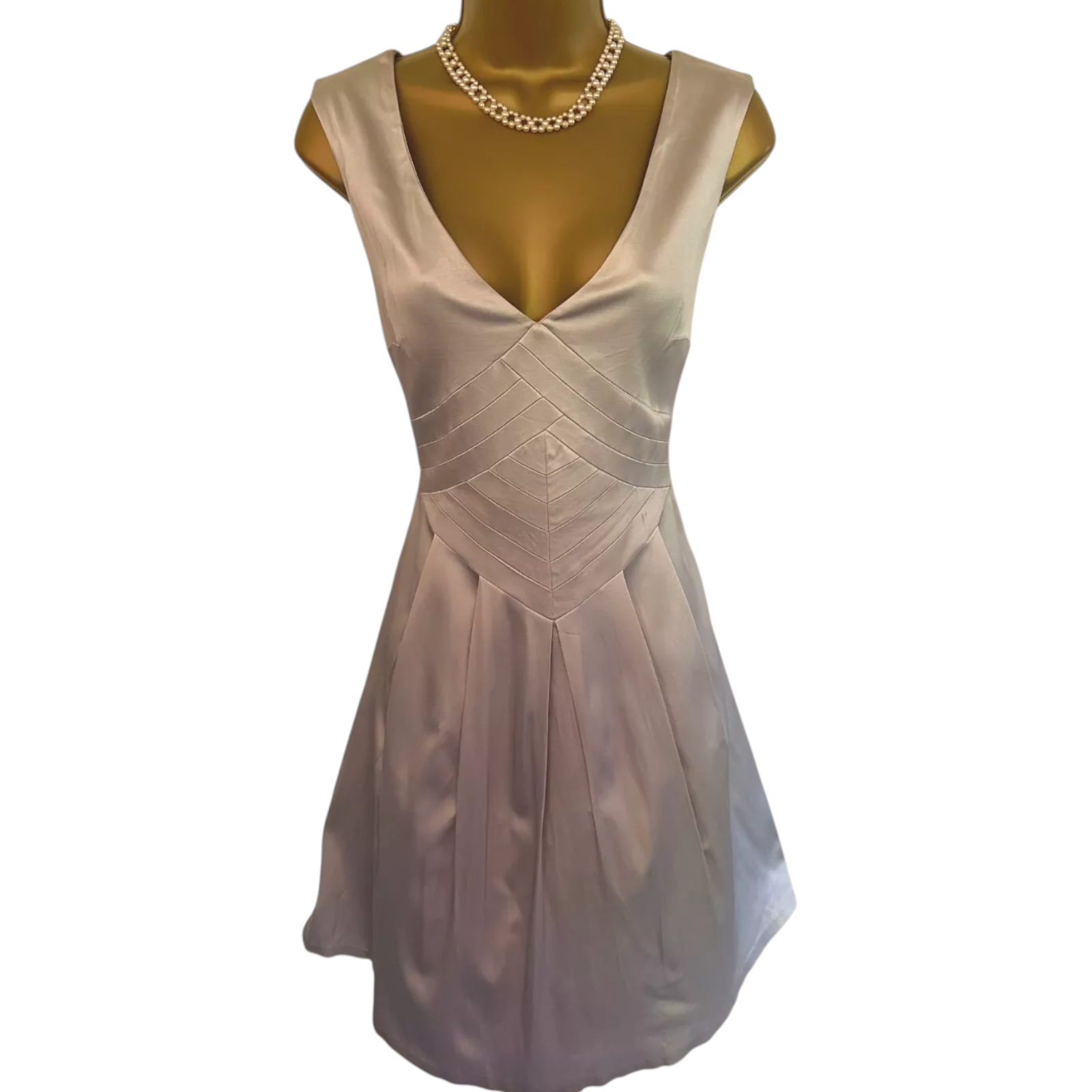 Spotlight by Warehouse Oyster Satin Dress UK 12