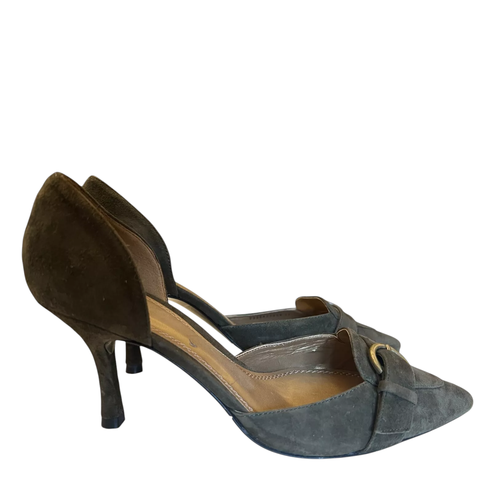 Carvela Khaki Suede D'orsay Court Shoes UK 4