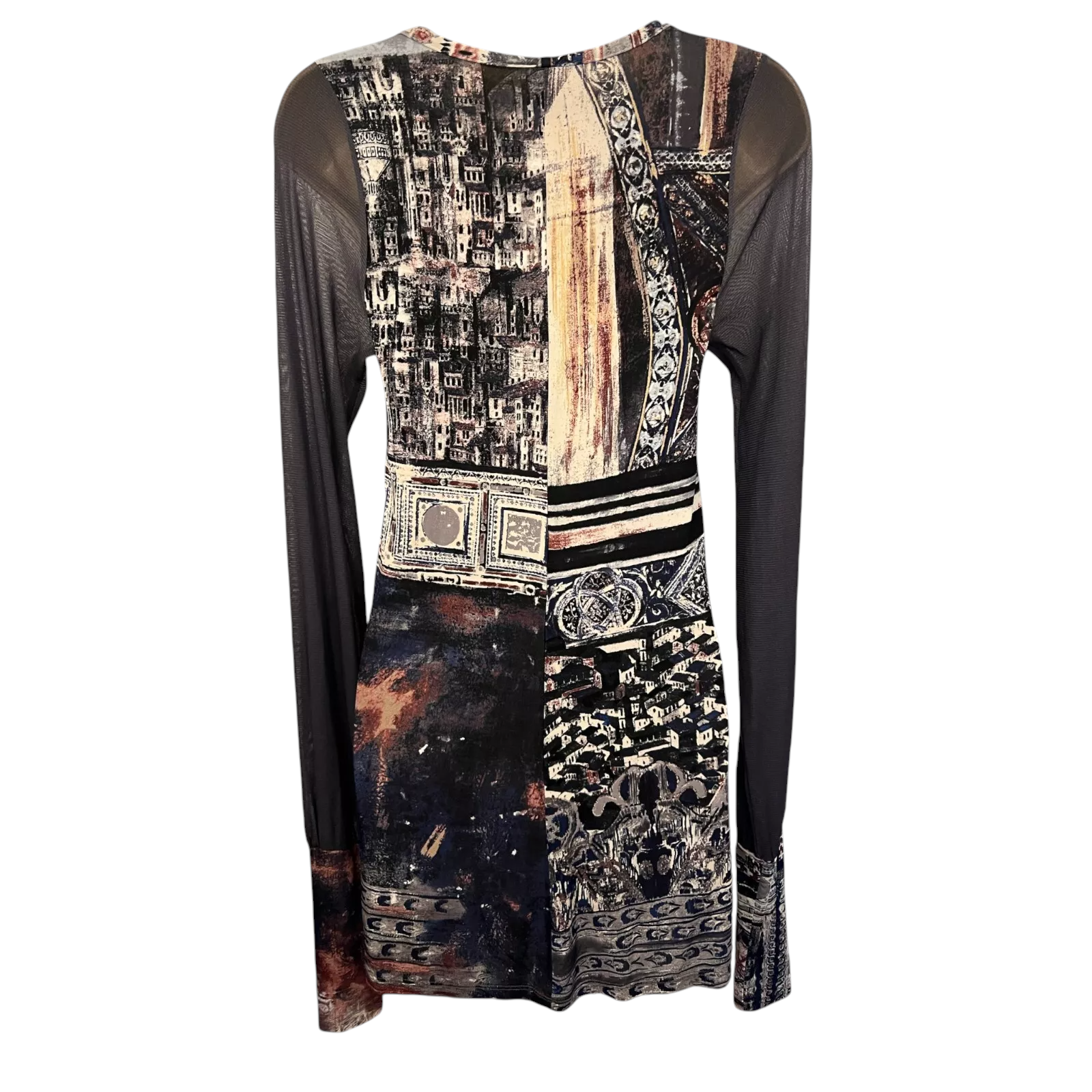 Save The Queen Grey Silky Sheer Long Sleeve Long Top UK 12/14