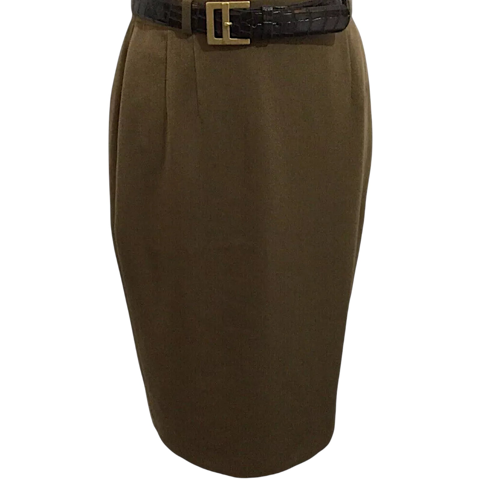 Gerry Weber Dark Khaki Mock Croc Belt Skirt UK 10