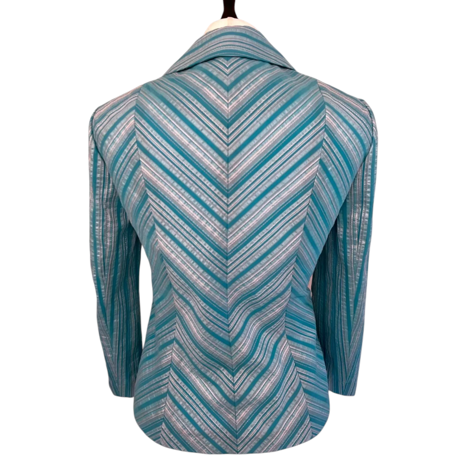 Country Casuals Turquoise Striped Summer Jacket UK 10