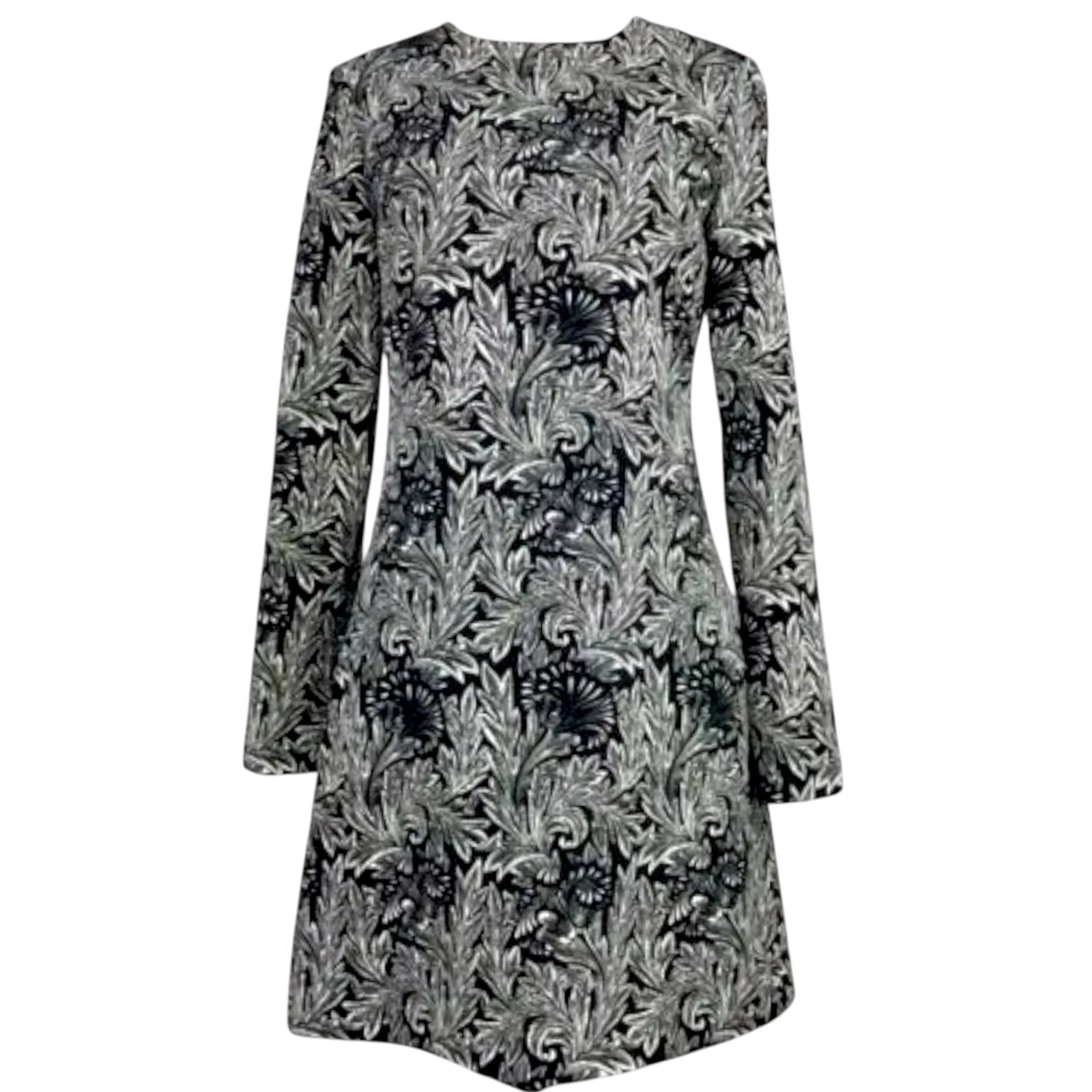 Zara Black & White Floral Shift Dress UK 14