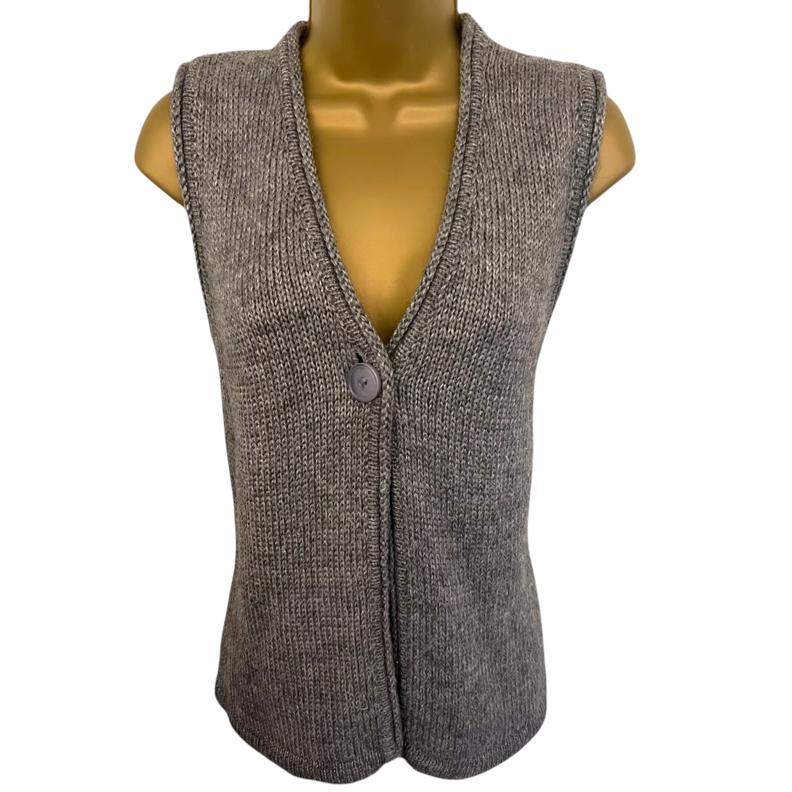Peter Hahn Grey Wool Alpaca Knit Waistcoat UK 14