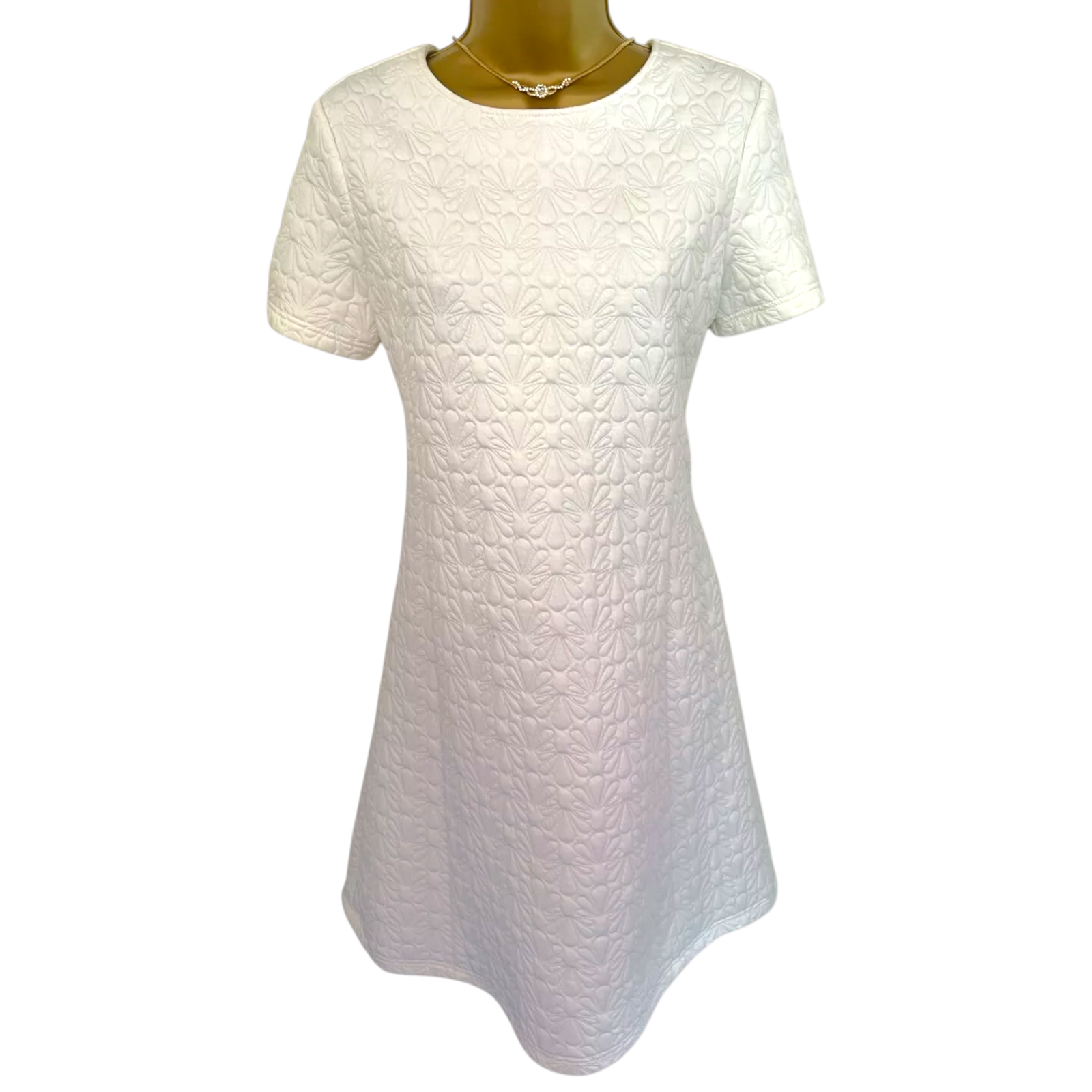 Dorothy Perkins White 'Quilted" Dress UK 12