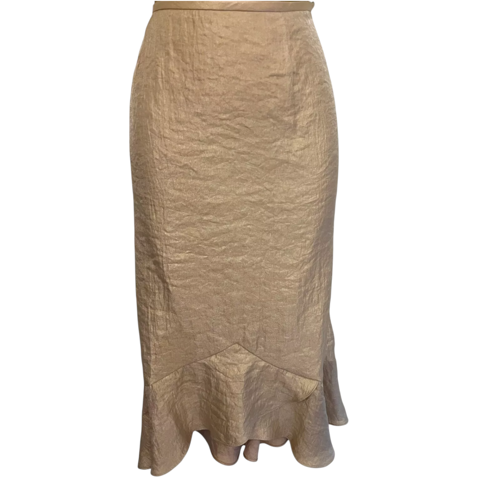 Frank Usher Pale Gold Shimmer 3 Piece Skirt Suit UK 14
