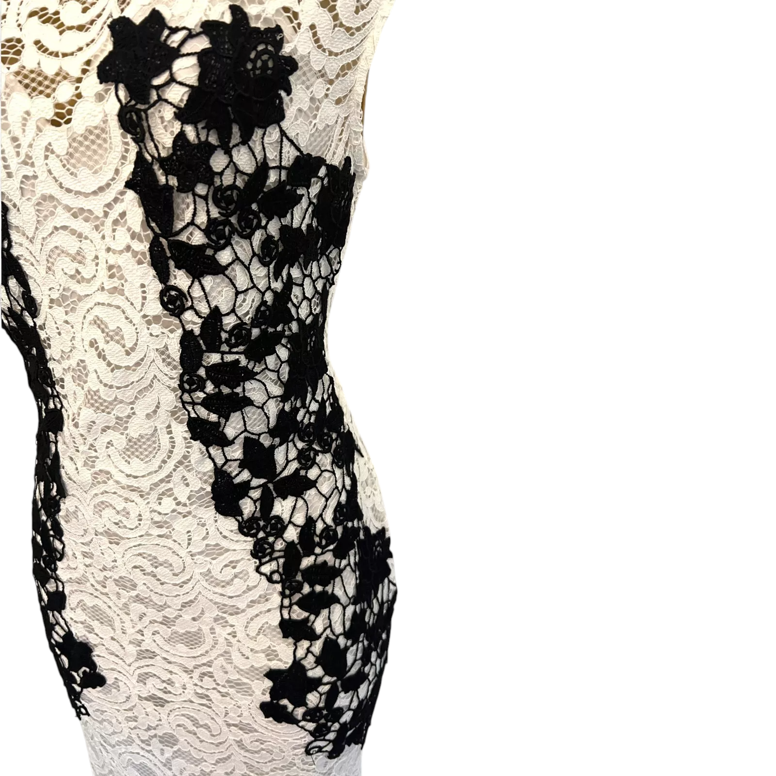Zara Black Ivory Lace Crochet Dress UK 10