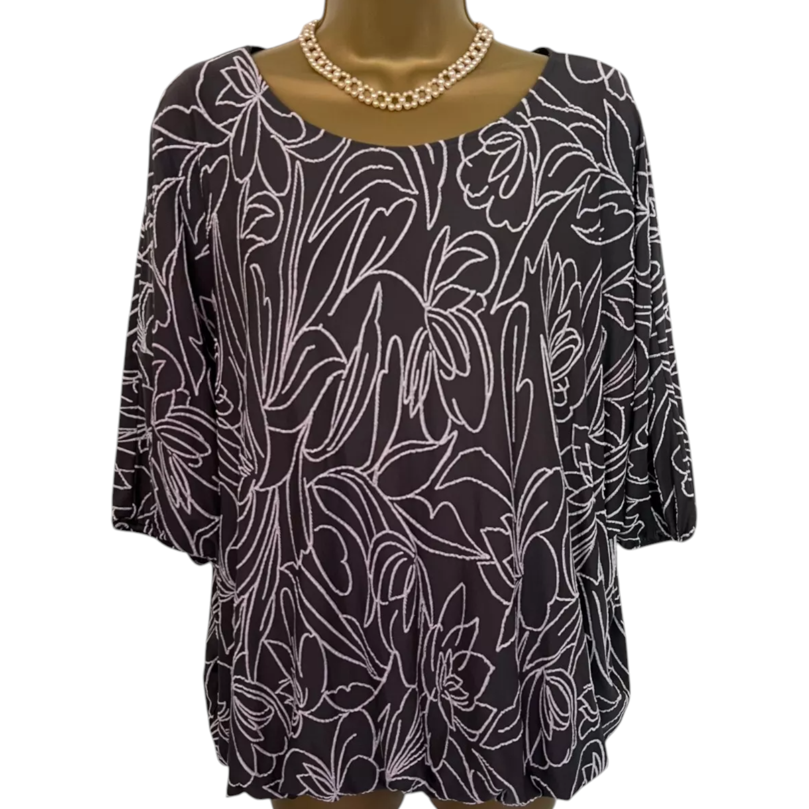 Phase Eight Grey Jacquard Batwing Top UK 12