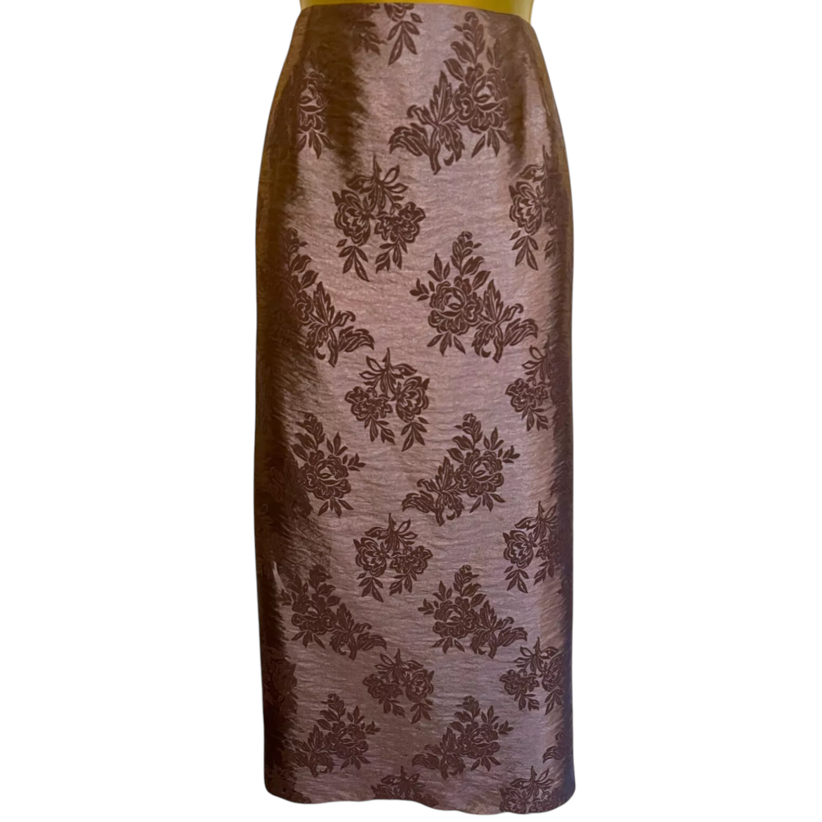 Gina Bacconi Dusky Mauve Jacquard Skirt Suit UK 14