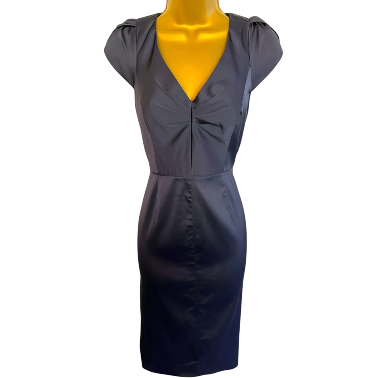 Monsoon Slate Grey Keyhole Back Dress UK 8