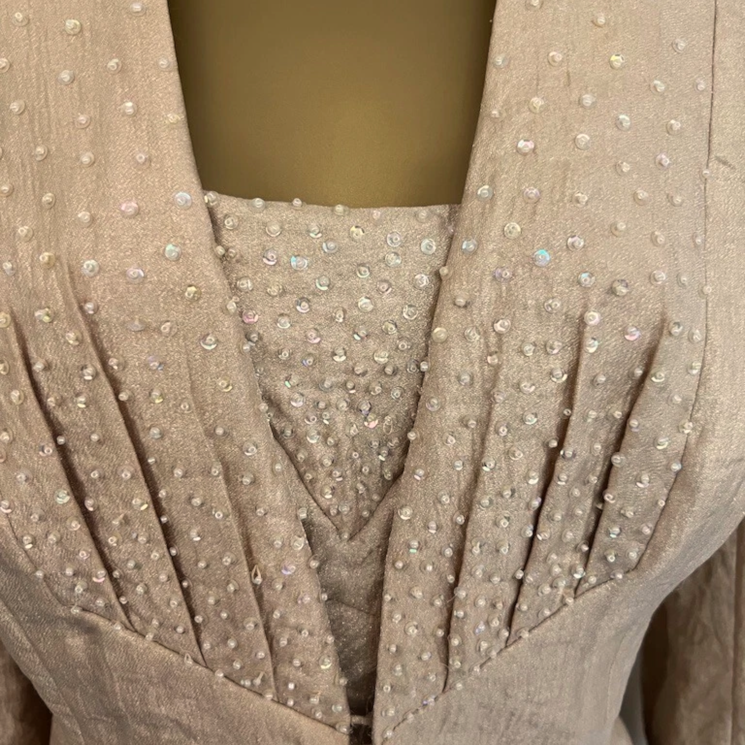 Frank Usher Pale Gold Shimmer 3 Piece Skirt Suit UK 14