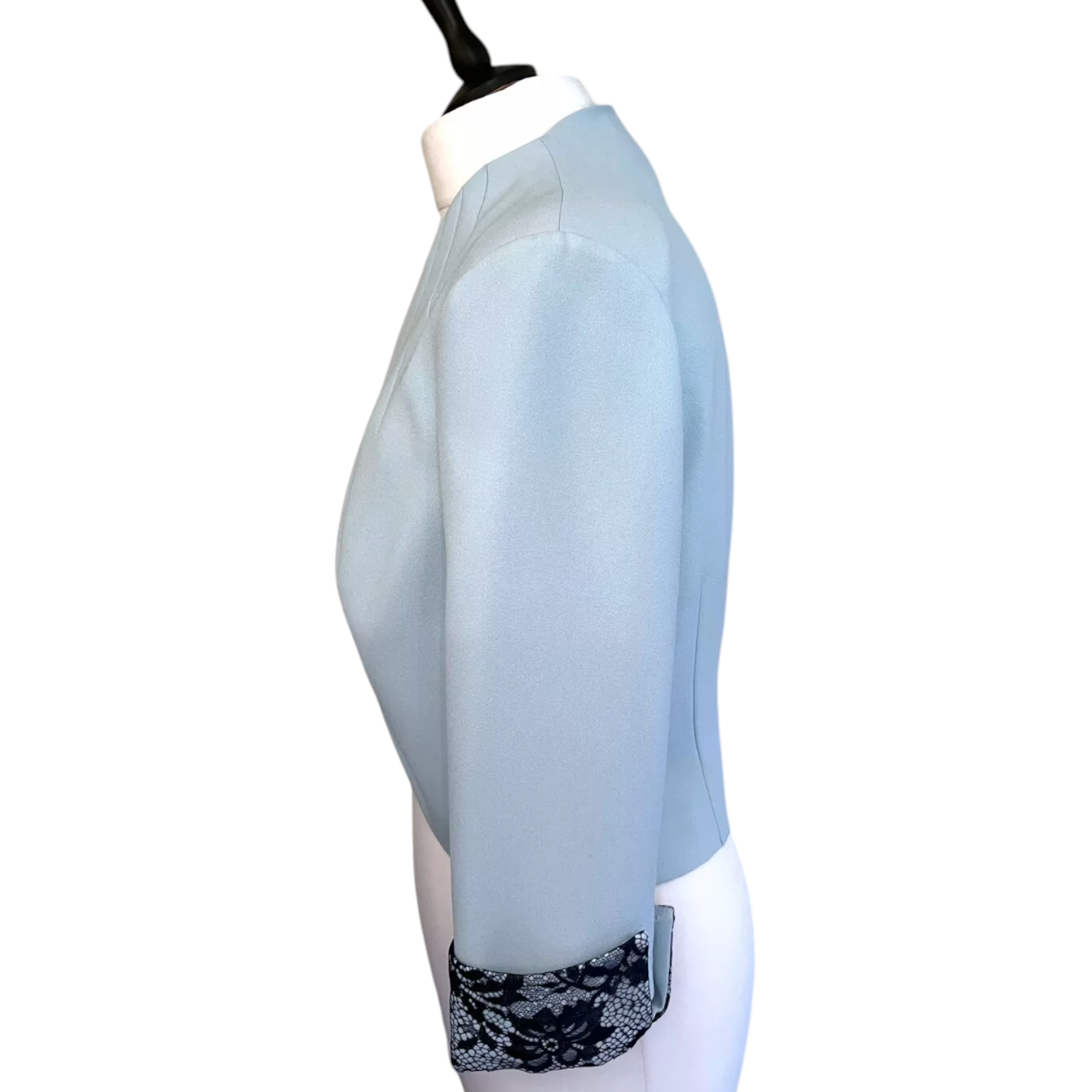 Condici Sky Blue Crepe Navy Bolero Jacket UK 14/16