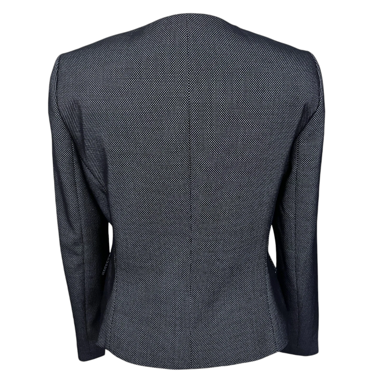 Hobbs Navy Pin Dot Open Wool Jacket UK 12