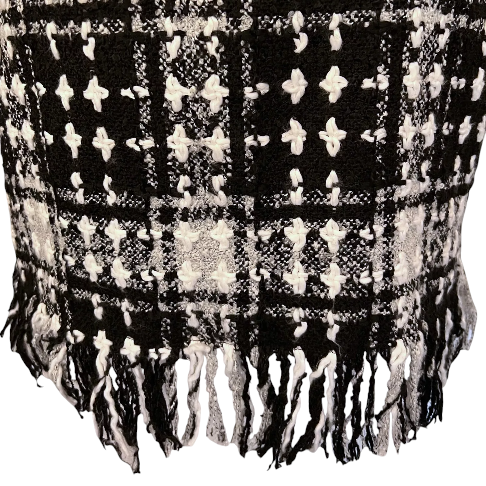 Double 11 Black & White Tweed Top UK 12/14