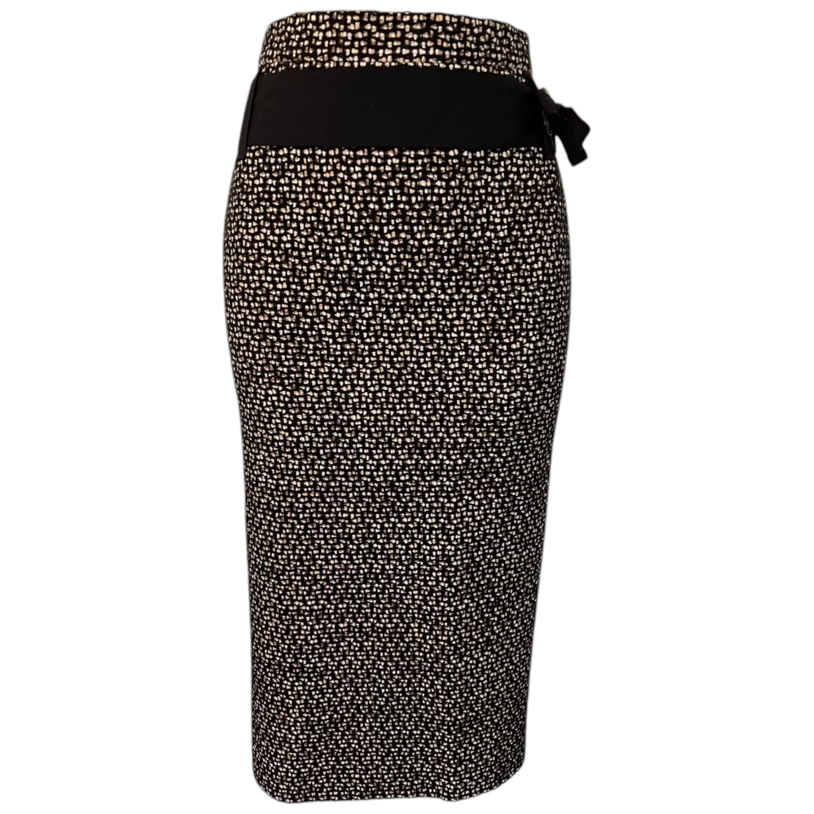 Escada Black Tweed Wool Mix Pencil Skirt UK 10