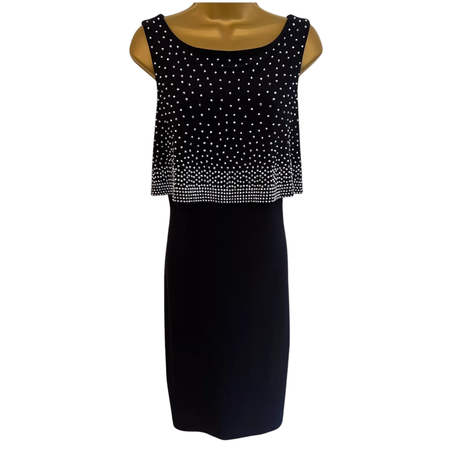 Joseph Ribkoff Navy Silver Beaded Dress Suit UK 12