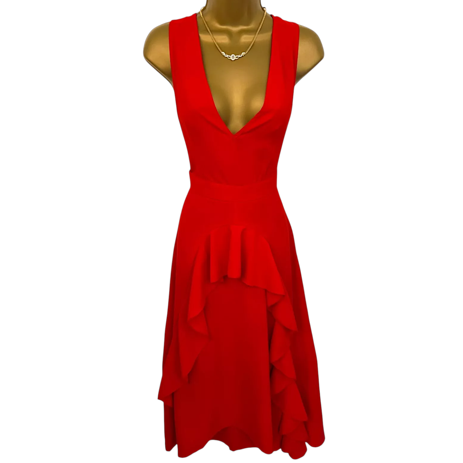 Nasty Gal Lipstick Red Cross Back Dress UK 6