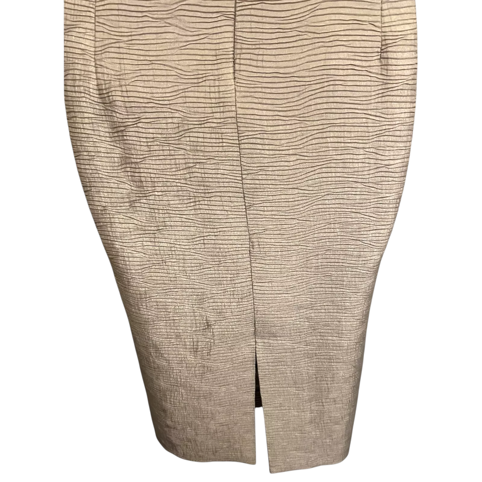 Jacques Vert Pale Gold Shimmer Textured Dress UK 14