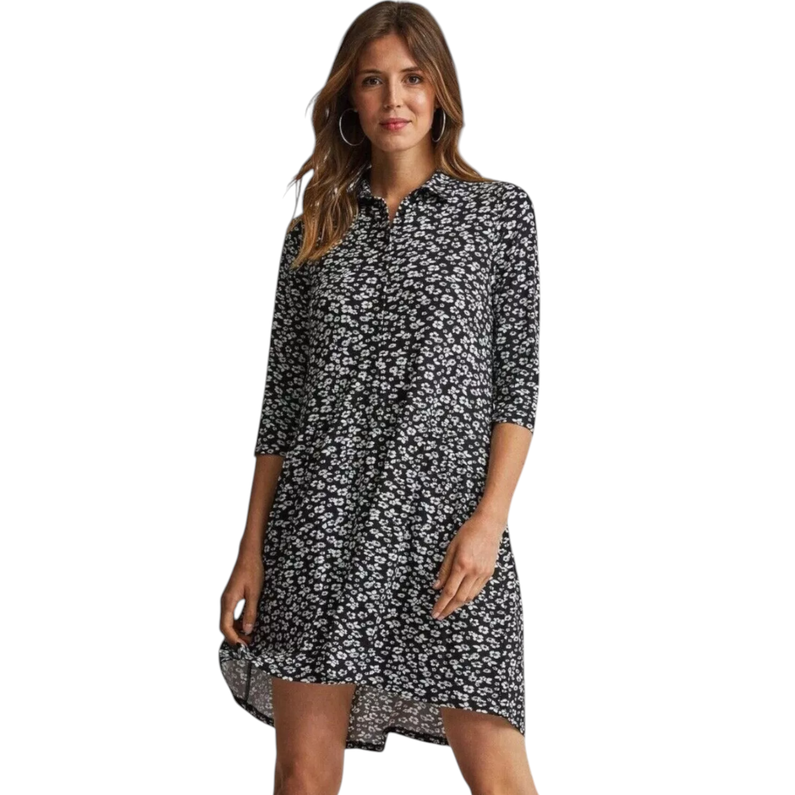 Dorothy Perkins Black White Floral Dress UK 12