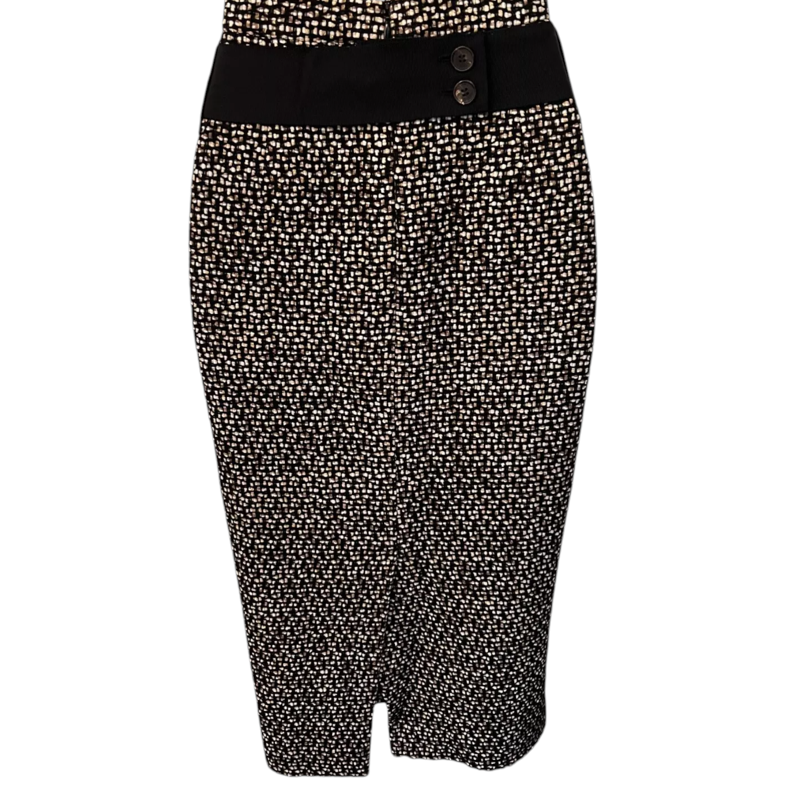 Escada Black Tweed Wool Mix Pencil Skirt UK 10