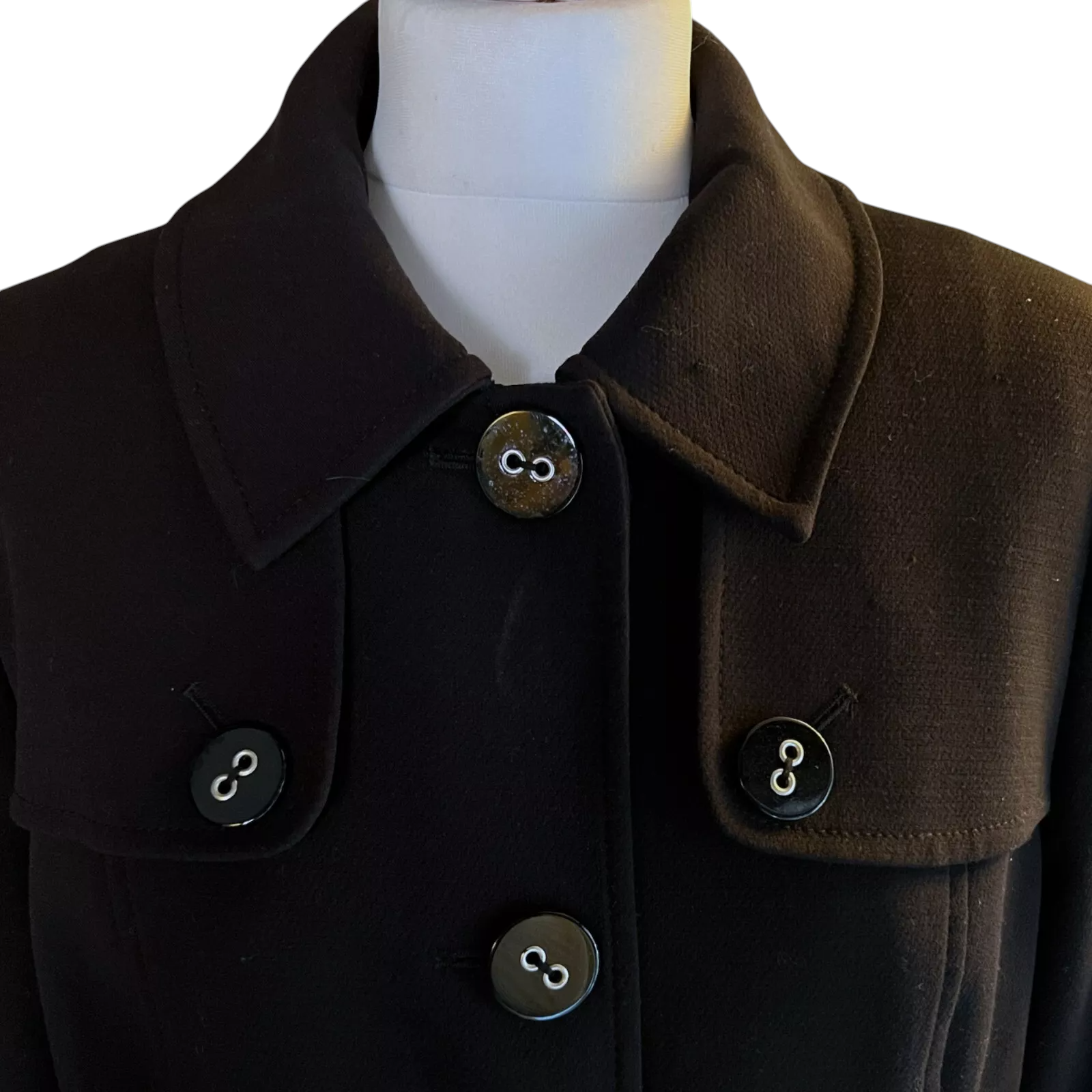 Windsmoor Black Autumn Winter 3/4 Length Coat UK 12