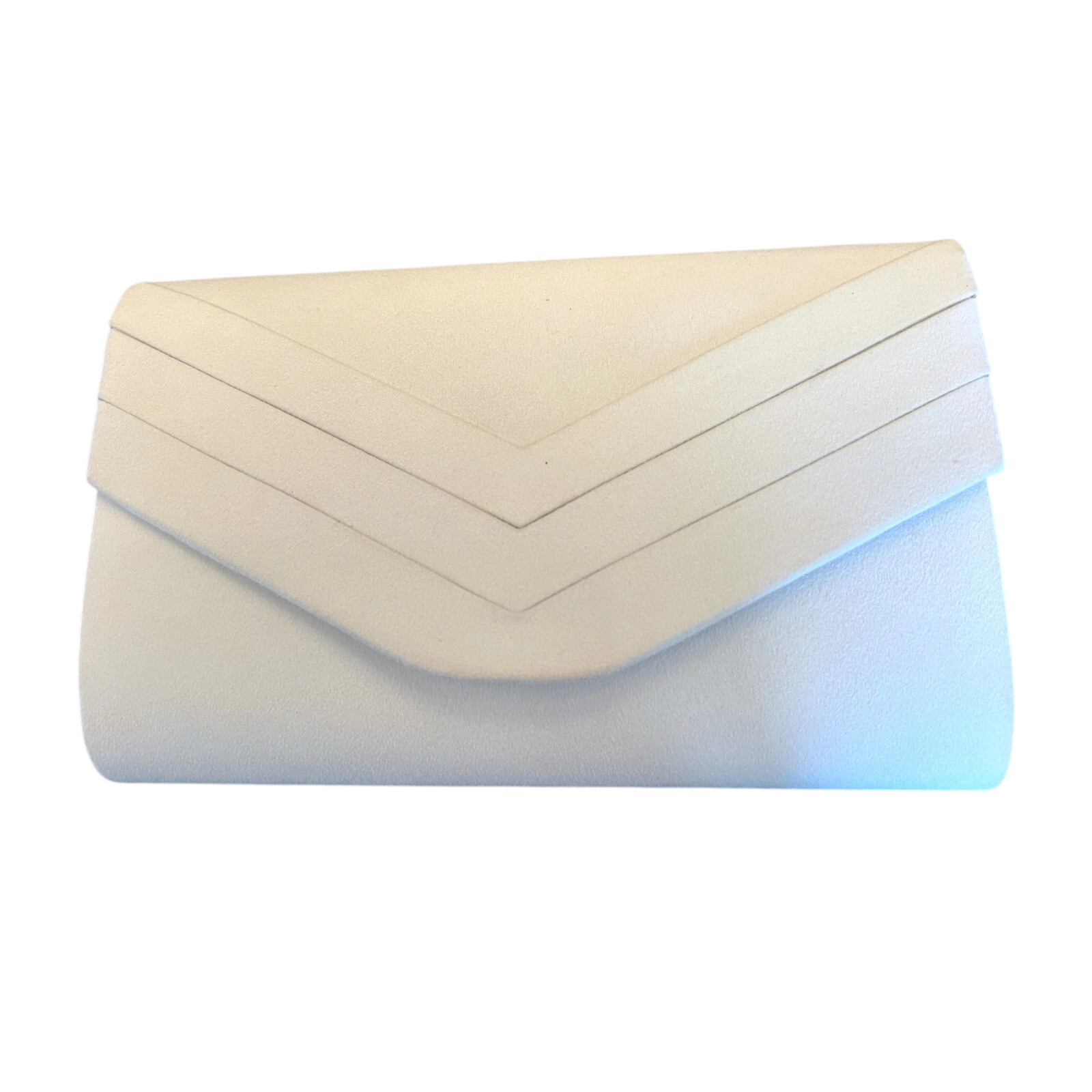 Koko White Faux Suede Clutch Bag