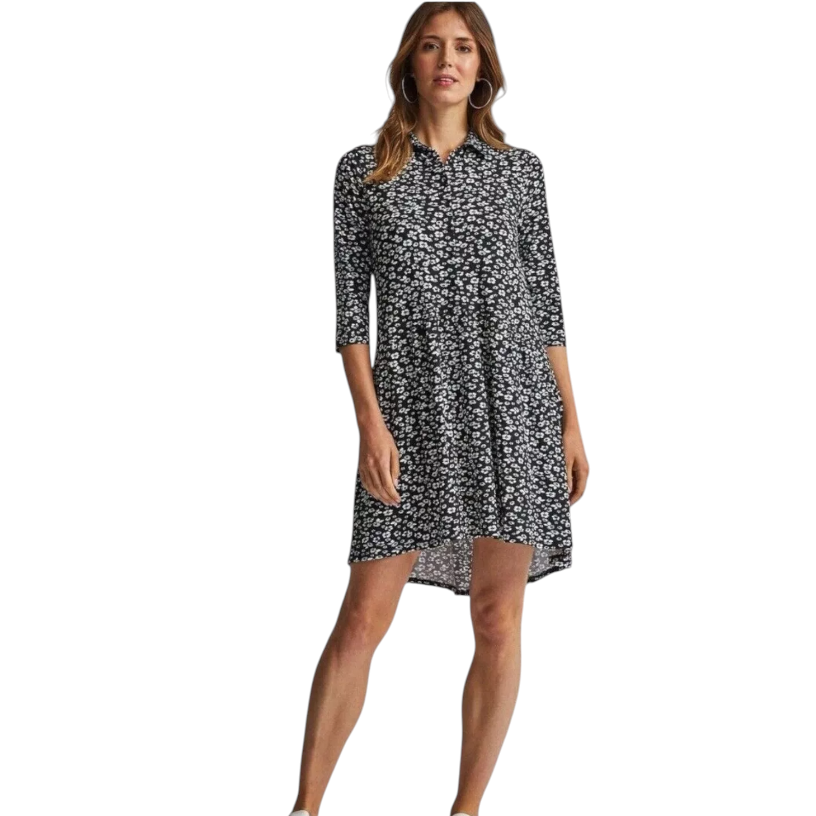 Dorothy Perkins Black White Floral Dress UK 12