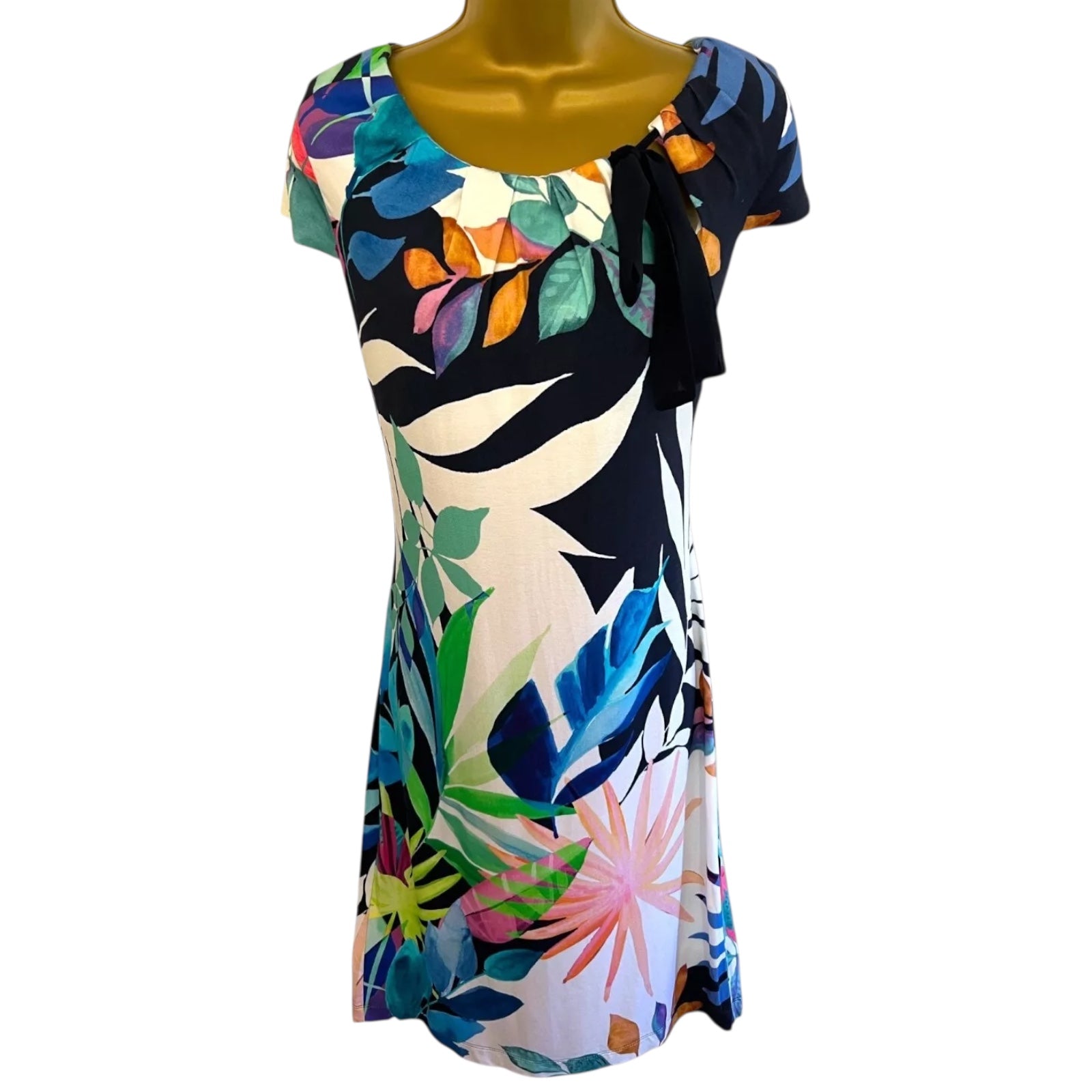 Apanage Multi Coloured Floral Jersey Dress UK 10